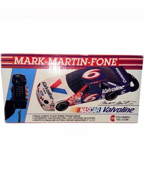 Vintage NASCAR Mark Martin Car Phone Valvoline 6 Landline Telephone Columbia Box